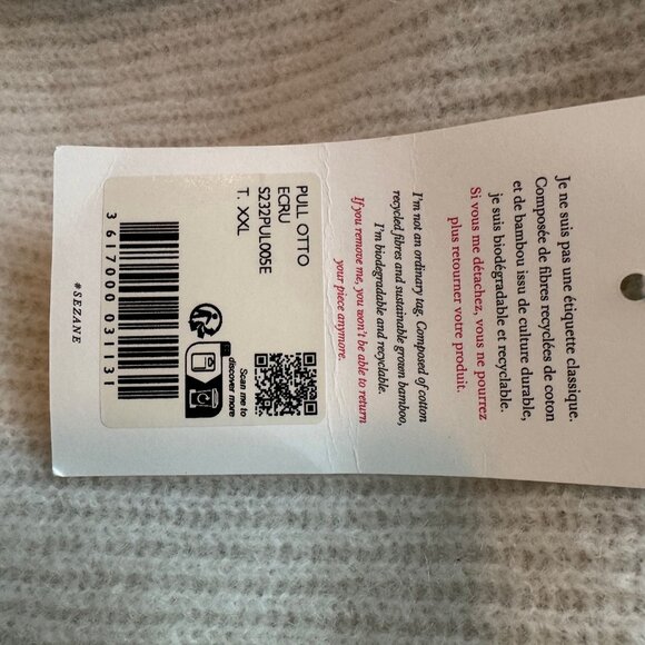 Sezane Pull Otto Ecru - Picture 3 of 7